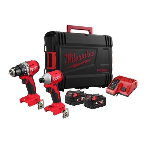 Milwaukee M18 BLCPP2B-502C - 2’Lİ Set (Kömürsüz Matkap & Kömürsüz Darbeli Vidalama)