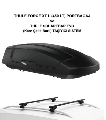 THULE FORCE XT L Portbagaj & Squarebar Evo (Kare Çelik Barlı)  Boşluklu Raylı Taşıyıcı Sistem