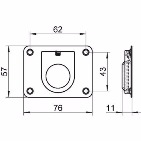 Würth Gömme Kulp A2 Paslanmaz Çelik (57X76 mm)