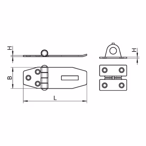 Würth Kilitli Menteşe A2 Paslanmaz Çelik L 75 mm