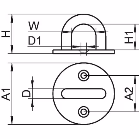 Würth Yuvarlak Halka Plakası, Paslanmaz Çelik A2 Mapa 33X19 mm