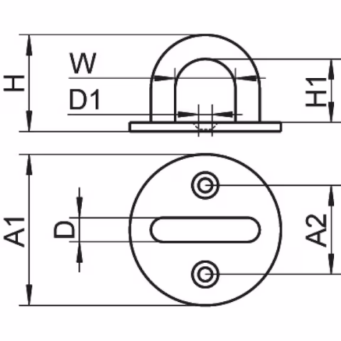 Würth Yuvarlak Halka Plakası, Paslanmaz Çelik A2 Mapa 40X26 mm