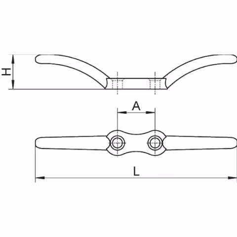 Würth Bayrak Direği Takozu, Koç Boynuzu/Iskota  A4 Paslanmaz Çelik  L67 mm