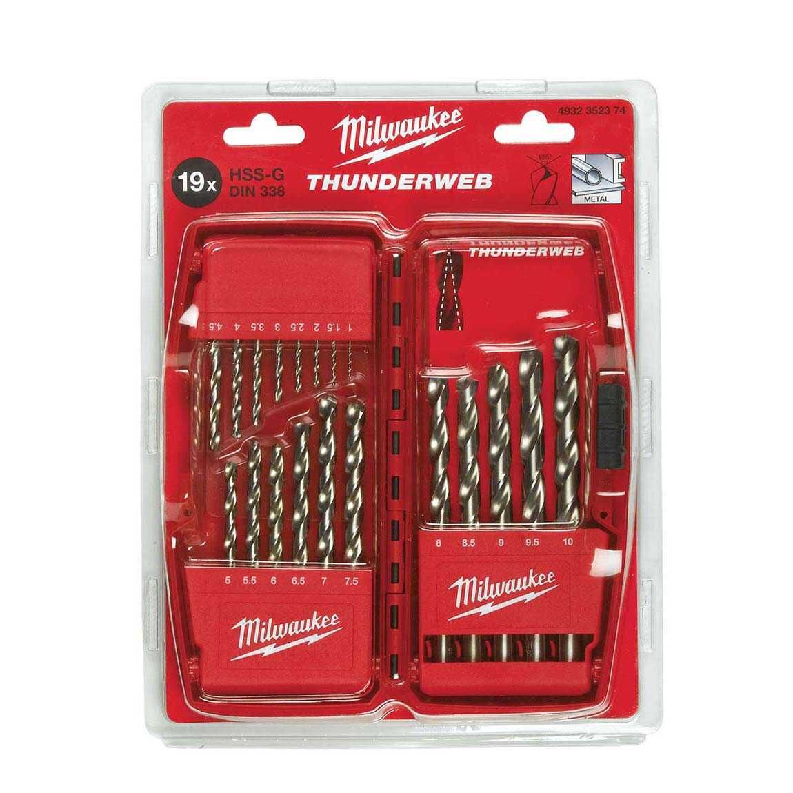 MILWAUKEE 19 PARÇA THUNDERWEB SERİSİ METAL MATKAP UÇ SETİ 1-10 MM