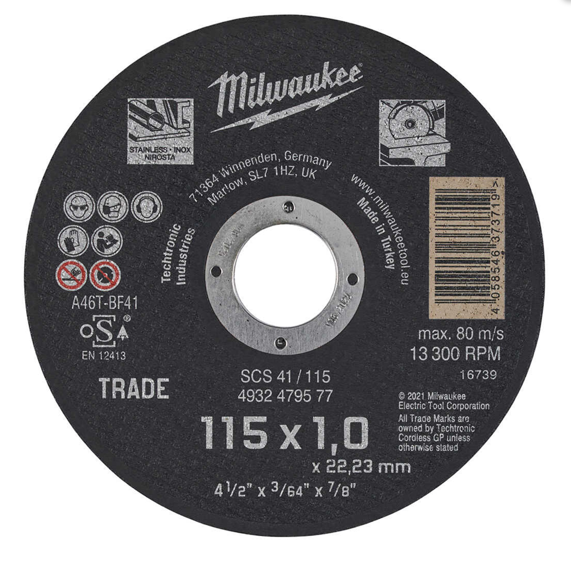Milwaukee İnox SCS 41 115x1,0 mm Taş Metal Kesme Taşı