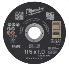 Milwaukee İnox SCS 41 115x1,0 mm Taş Metal Kesme Taşı
