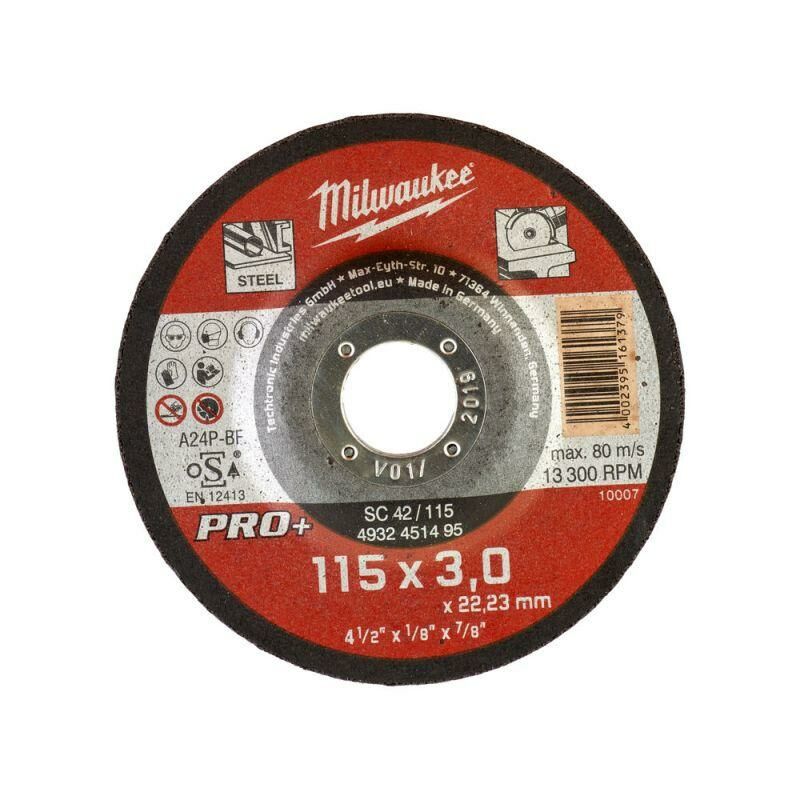 Milwaukee 115X22X3 MM Göbekli Taş Metal Kesme Taşı