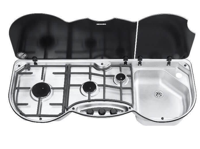 Thetford 353 Serisi 3 Gözlü Kombinasyonlu Ocak (Sağ Eviye)