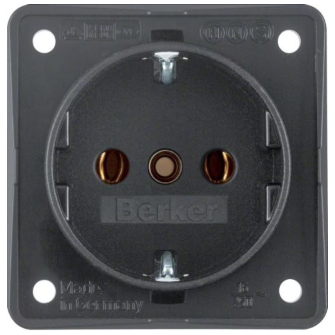 BERKER B MOB. ANTRASİT TOPRAKLI PRİZ