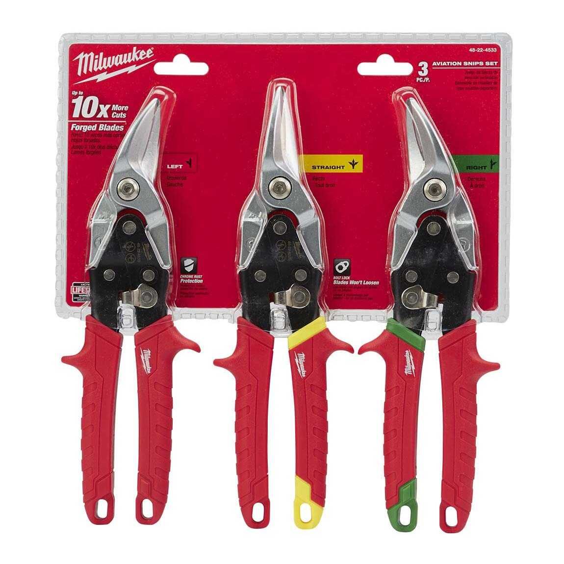 MILWAUKEE 260 MM KAPORTACI MAKASI SETİ 3 PARÇA (SAĞ,SOL,DÜZ)