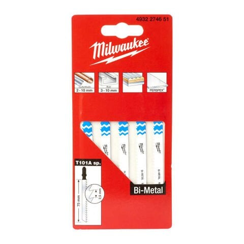 Milwaukee 75 mm T101Asp. Dekupaj Bıçağı Bi-Metal - 5'li