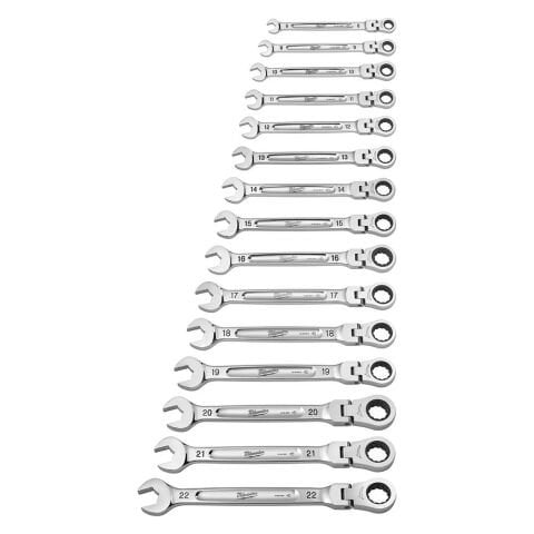 Milwaukee 15 Parça Maxbite Mafsallı Cırcırlı Kombine Anahtar Seti