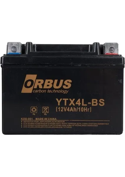 Orbus YTX4L-BS 12V 4A Motosiklet Aküsü