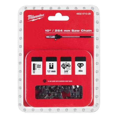 Milwaukee 3/8 x 254 x 1.1 Akülü Orman Motoru Yedek Zinciri