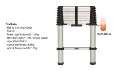 Thule 9 Basamaklı Teleskopik Merdiven (Sabitleme Kiti Dahil)