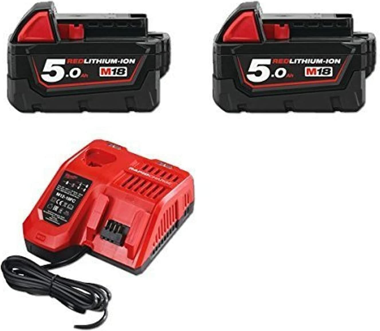 MILWAUKEE (M18 NRG-502) 18 Volt 5 Amper Akü+Şarj Cihazı Seti