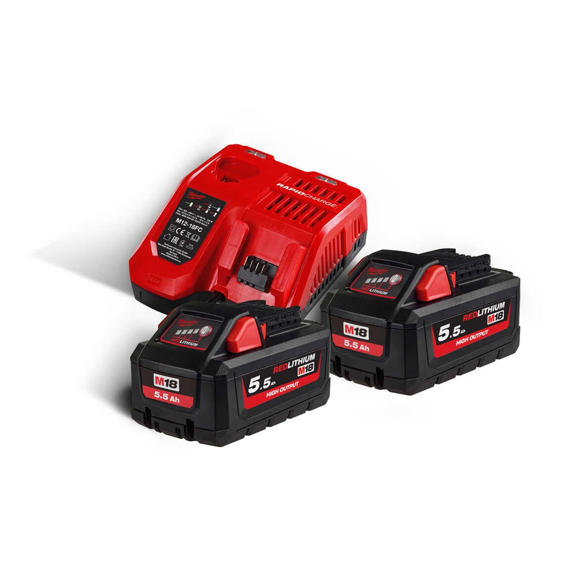 Milwaukee  M18  5,5 Amper Akü+Şarj Cihazı Seti (M18 HNRG-552)