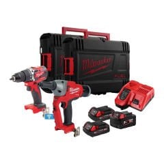 Milwaukee M18 FPP2BC-523X Kömürsüz Darbeli Matkap ve Perçin Tabancası İkili Set