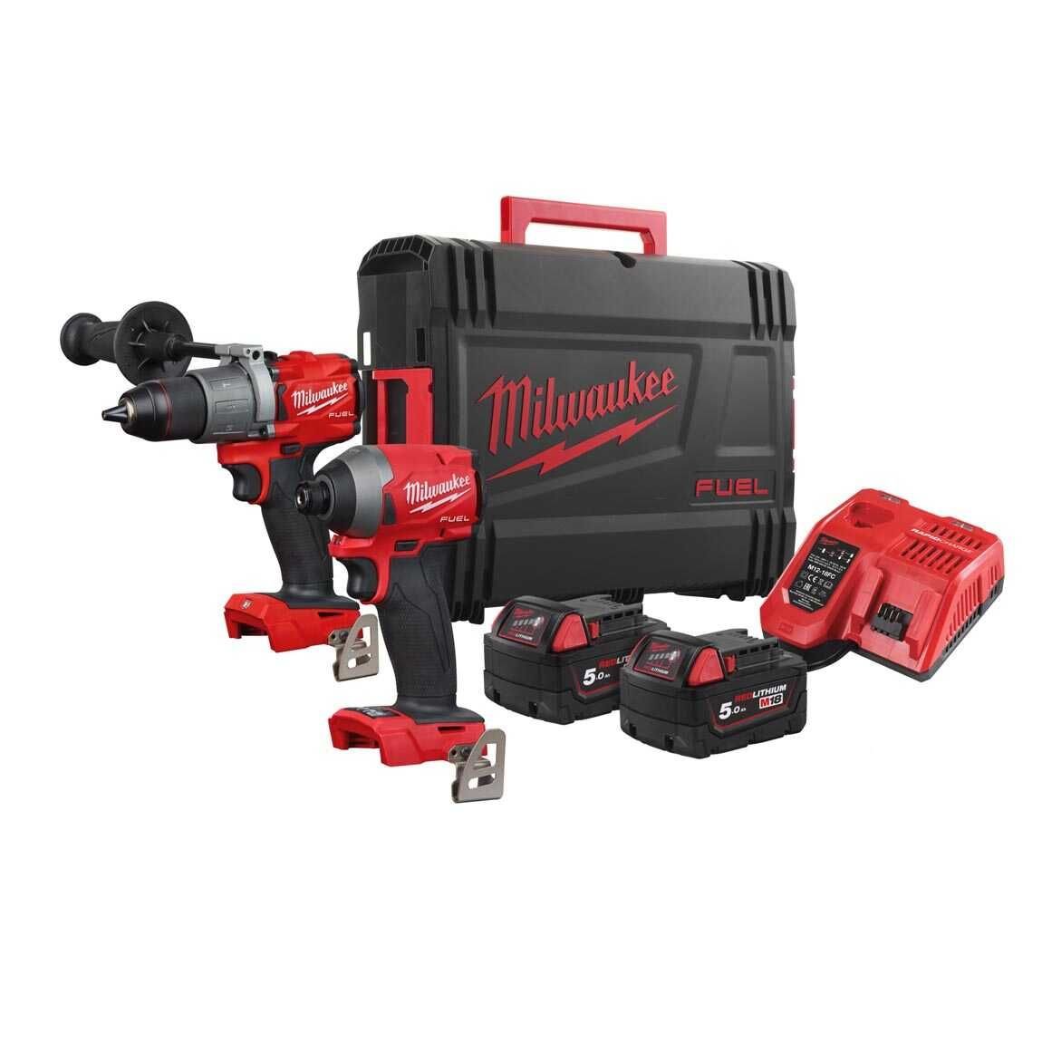 Milwaukee M18 FPP2A2-502X FUEL Darbeli Matkap ve 1/4 inç Darbeli Vidalama İkili Set