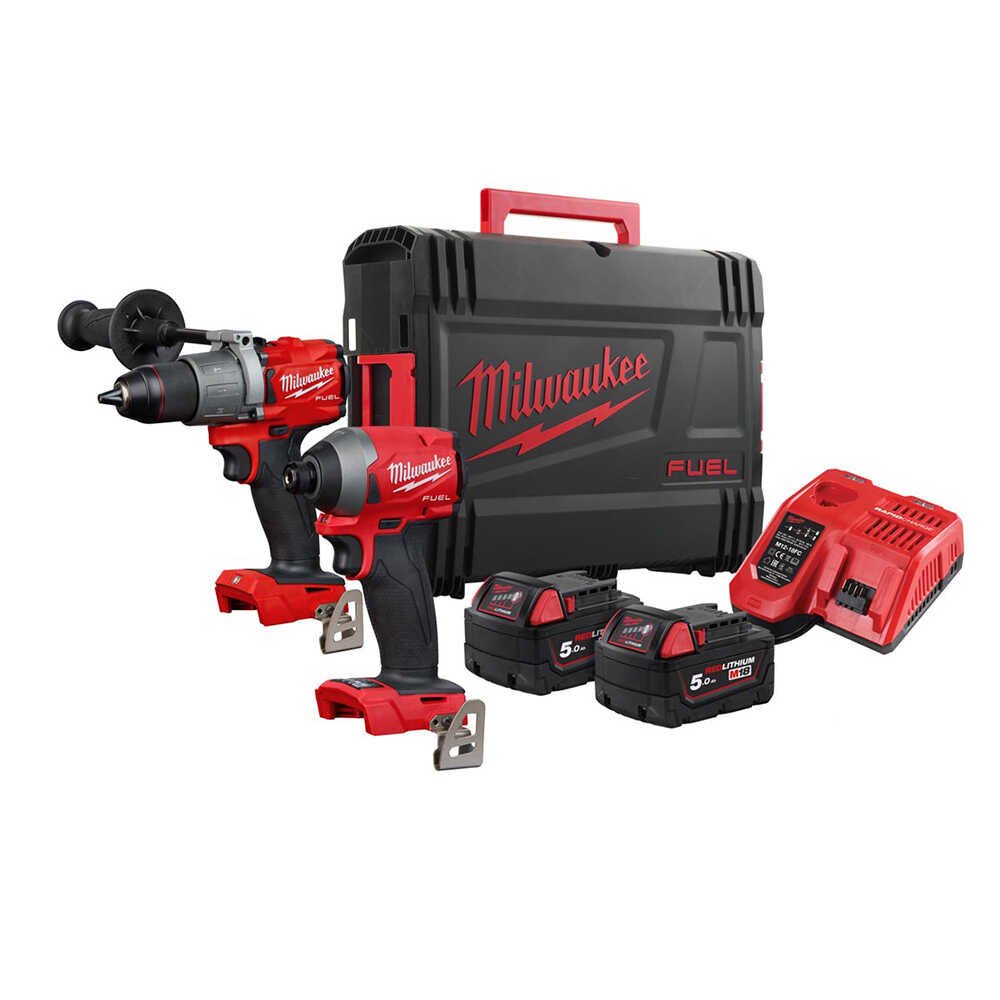 Milwaukee M18 FPP2A2-502X 2'Li Set (FUEL Darbeli Matkap & 1/4 inç Darbeli Vidalama)