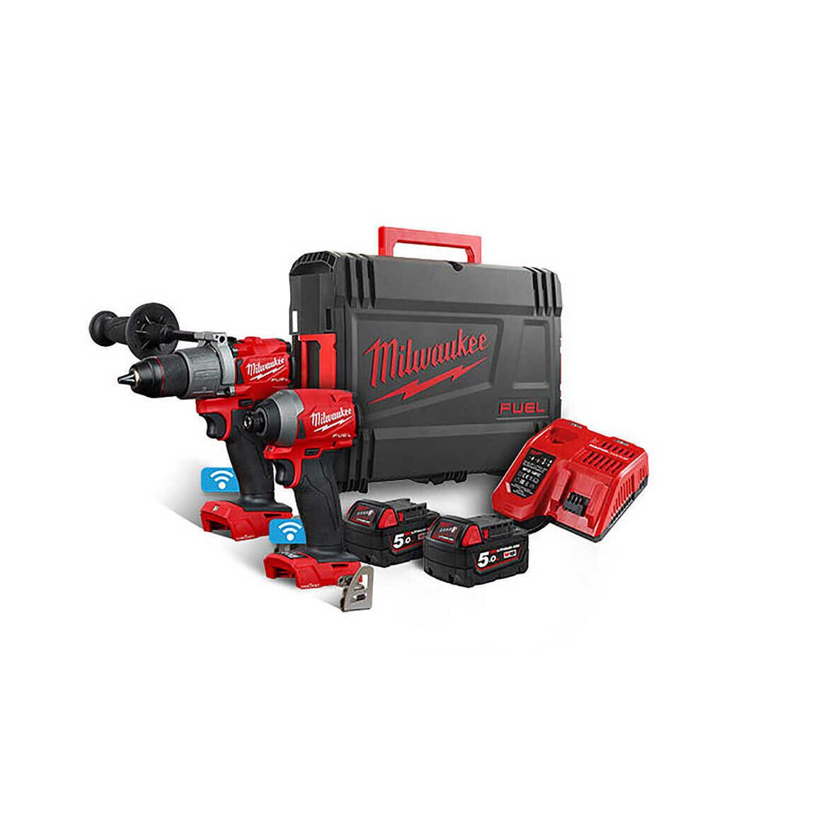 Milwaukee M18 ONEPP2A2-502X ONE-KEY Darbeli Matkap ve 1/4 ̋ Hex Darbeli Vidalama İKİLİ SET